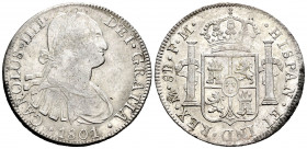 Charles IV (1788-1808). 8 reales. 1801. México. FM. (Cal-970). Ag. 26,93 g. VF/Choice VF. Est...70,00. 


 SPANISH DESCRIPTION: Carlos IV (1788-180...