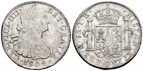 Charles IV (1788-1808). 8 reales. 1804. México. TH. (Cal-980). Ag. 27,06 g. VF/Choice VF. Est...70,00. 


 SPANISH DESCRIPTION: Carlos IV (1788-180...