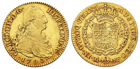 Charles IV (1788-1808). 2 escudos. 1790. Madrid. MF. (Cal-1275). Au. 6,83 g. Almost VF/VF. Est...300,00. 


 SPANISH DESCRIPTION: Carlos IV (1788-1...