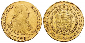 Charles IV (1788-1808). 2 escudos. 1798. Madrid. MF. (Cal-1290). Au. 6,67 g. Choice VF. Est...300,00. 


 SPANISH DESCRIPTION: Carlos IV (1788-1808...