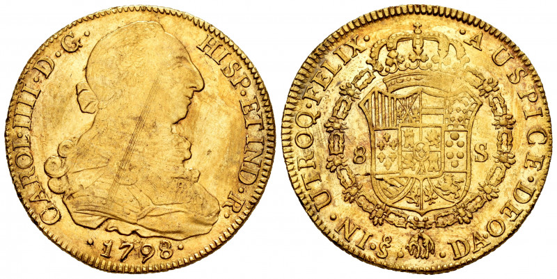 Charles IV (1788-1808). 8 escudos. 1798. Santiago. DA. (Cal-1764). (Cal onza-116...
