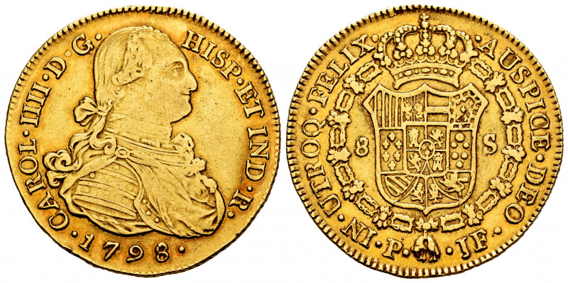 Charles IV (1788-1808). 8 escudos. 1798. Popayán. JF. (Cal-1670). (Cal onza-1071...