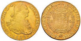 Charles IV (1788-1808). 8 escudos. 1808. Potosí. PJ. (Cal-1714). (Cal onza-1108). Au. 26,99 g. Almost XF. Est...1300,00. 


 SPANISH DESCRIPTION: C...