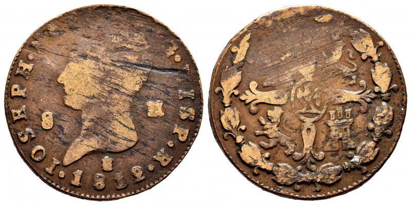 Joseph Napoleon (1808-1814). 8 maravedis. 1812. Segovia. (Cal-5). Ae. 10,93 g. S...