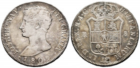 Joseph Napoleon (1808-1814). 8 reales. 1809. Madrid. IG. (Cal-33). Ag. 27,20 g. Scratches. Rare. Almost VF. Est...300,00. 


 SPANISH DESCRIPTION: ...