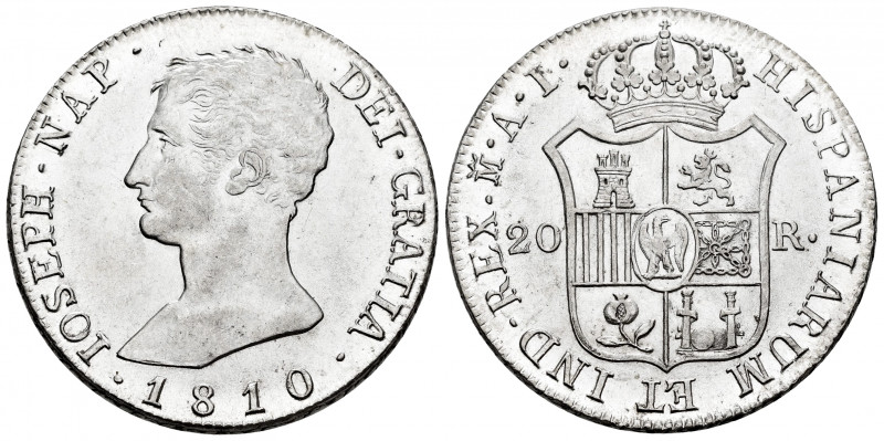 Joseph Napoleon (1808-1814). 20 reales. 1811. Madrid. AI. (Cal-37). Ag. 26,85 g....