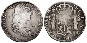 Ferdinand VII (1808-1833). 4 reales. 1814. Guadalajara. MR. (Cal-1039). Ag. 13,16 g. Scarce. Choice F/Almost VF. Est...60,00. 


 SPANISH DESCRIPTI...