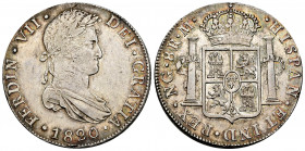 Ferdinand VII (1808-1833). 8 reales. 1820. Guatemala. M. (Cal-1235). Ag. 26,98 g. Original luster on reverse. Gorgeous reverse. VF/AU. Est...300,00. ...