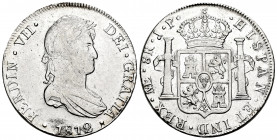 Ferdinand VII (1808-1833). 8 reales. 1812. Lima. JP. (Cal-1244). Ag. 27,25 g. Cleaned. VF. Est...100,00. 


 SPANISH DESCRIPTION: Fernando VII (180...