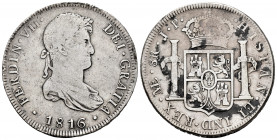 Ferdinand VII (1808-1833). 8 reales. 1816. Lima. JP. (Cal-1249). Ag. 26,82 g. Cleaned. Almost VF. Est...60,00. 


 SPANISH DESCRIPTION: Fernando VI...