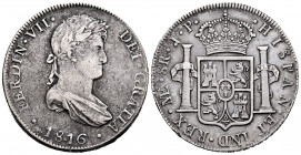 Ferdinand VII (1808-1833). 8 reales. 1816. Lima. JP. (Cal-1249). Ag. 26,91 g. Cleaned. VF. Est...60,00. 


 SPANISH DESCRIPTION: Fernando VII (1808...
