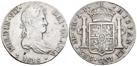 Ferdinand VII (1808-1833). 8 reales. 1818. Lima. JP. (Cal-1251). Ag. 26,58 g. Planchet flaw on obverse. Almost VF/VF. Est...70,00. 


 SPANISH DESC...