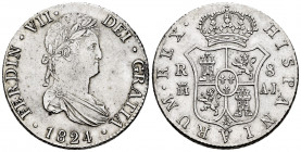 Ferdinand VII (1808-1833). 8 reales. 1824. Madrid. AJ. (Cal-1278). Ag. 27,29 g. Choice VF/Almost XF. Est...220,00. 


 SPANISH DESCRIPTION: Fernand...
