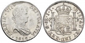 Ferdinand VII (1808-1833). 8 reales. 1814/3. México. JJ. (Cal-1325). Ag. 27,03 g. Cleaned obverse. It retains some original luster on reverse. Overdat...