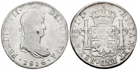 Ferdinand VII (1808-1833). 8 reales. 1816. México. JJ. (Cal-1329). Ag. 26,86 g. Almost VF. Est...65,00. 


 SPANISH DESCRIPTION: Fernando VII (1808...