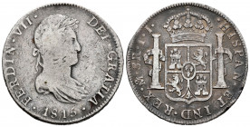 Ferdinand VII (1808-1833). 8 reales. 1815. México. JJ. (Cal-1329). Ag. 26,61 g. Choice F/Almost VF. Est...65,00. 


 SPANISH DESCRIPTION: Fernando ...