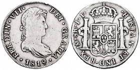 Ferdinand VII (1808-1833). 8 reales. 1819. México. JJ. (Cal-1334). Ag. 26,74 g. Almost VF. Est...50,00. 


 SPANISH DESCRIPTION: Fernando VII (1808...