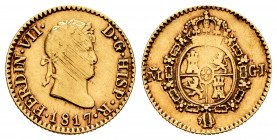 Ferdinand VII (1808-1833). 1/2 escudo. 1817. Madrid. GJ. (Cal-1486). Au. 1,80 g. Hairlines. Almost VF. Est...100,00. 


 SPANISH DESCRIPTION: Ferna...