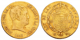 Ferdinand VII (1808-1833). 80 reales. 1822. Madrid. SR. (Cal-1641). Au. 6,67 g. "Cabezon" type. Almost VF/VF. Est...320,00. 


 SPANISH DESCRIPTION...