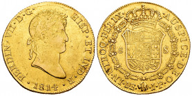 Ferdinand VII (1808-1833). 8 escudos. 1814. Lima. JP. (Cal-1761). (Cal onza-1220). Au. 26,93 g. VF/Choice VF. Est...1300,00. 


 SPANISH DESCRIPTIO...