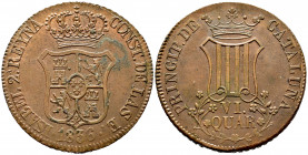 Elizabeth II (1833-1868). 6 quartos. 1836. Barcelona. (Cal-15). Ae. 14,81 g. Stain on obverse. XF. Est...80,00. 


 SPANISH DESCRIPTION: Isabel II ...
