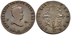 Elizabeth II (1833-1868). 2 maravedis. 1848. Jubia. (Cal-46). Ae. 2,20 g. Minor striking error on reverse. VF. Est...35,00. 


 SPANISH DESCRIPTION...
