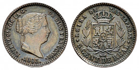 Elizabeth II (1833-1868). 5 céntimos. 1863. Segovia. (Cal-168). Ae. 1,91 g. Attractive. AU. Est...70,00. 


 SPANISH DESCRIPTION: Isabel II (1833-1...