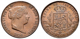 Elizabeth II (1833-1868). 25 centimos de real. 1856. Segovia. (Cal-189). Ae. 9,89 g. A very good sample. Almost MS/AU. Est...180,00. 


 SPANISH DE...