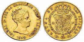 Elizabeth II (1833-1868). 80 reales. 1842. Barcelona. CC. (Cal-709). Au. 6,74 g. Small planchet flaws. Minor nicks on edge. Choice VF. Est...300,00. ...