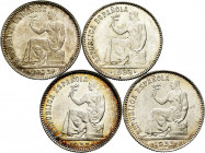 Lot of 4 coins of 1 peseta 1933. TO EXAMINE. AU/Almost MS. Est...60,00. 


 SPANISH DESCRIPTION: Lote de 4 piezas de 1 peseta 1933. A EXAMINAR. EBC...