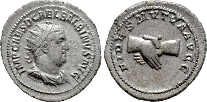 BALBINUS (238). Antoninianus. Rome.

Obv: IMP CAES D CAE L BALBINVS AVG.
Radi...