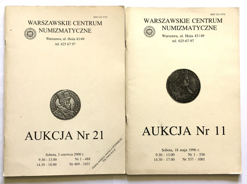 Katalogi aukcyjne, WCN Aukcja nr 21 oraz WCN Aukcja 11 Katalogi aukcyjne w bardz...
