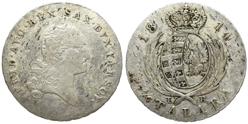 Duchy of Warsaw, 1/6 thaler 1814 Wady blachy typowe dla emisji księstwa.
 Ostat...