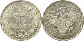 Poland under Russia, Nicholas I, 25 kopecks-50 groschen 1848 MW