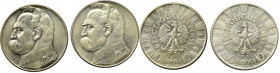 II Republic of Poland, Lot of 10 zloty 1935-36 Pilsudski