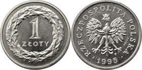 III RP, 1 złoty 1995 - wypukły napis PRÓBA