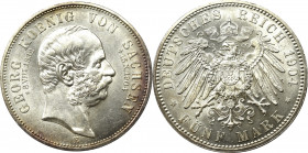 Germany, Saxony, 5 mark 1904