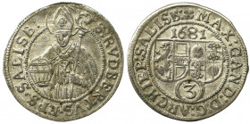 Austria, Salzburg, Bishopic of, 3 kreuzer 1681