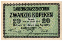 Ober-Ost, 20 kopiejek 1916, Poznań