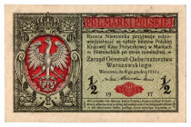 Generalne Gubernatorstwo, 1/2 marki polskiej 1916 Generał