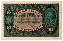 II Rzeczpospolita, 10 marek polskich 1919 II SERJA DZ