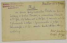 II RP, Wielkopolska, Komisja Kwaterunkowa Kaliski Okręg Wojskowy w Słupcy, Kwit 1919