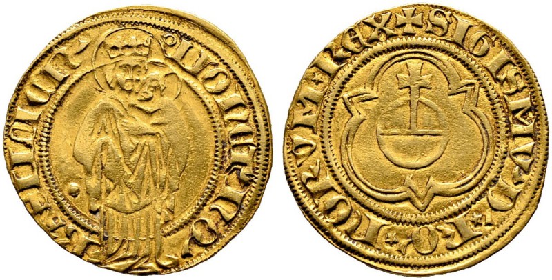 SCHWEIZ. BASEL. Goldgulden aus der Reichsmünzstätte Basel. Sigismund, König (142...