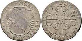 SCHWEIZ. BERN. Taler 1679, Bern. Variante: Av. Bär in verzierter Wappenkartusche zwischen Palmzweigen. Hinter dem Bären ein kl. C. Rv. Vier doppelte B...