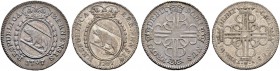 SCHWEIZ. BERN. Lot. Vierteltaler (10 Batzen) 1797, Bern. Zwei Varianten, welche sich sowohl in Av.- und Rv.-Stempeln, als auch in der dreiblättrigen L...