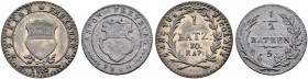 SCHWEIZ. FREIBURG / FRIBOURG. Lot. Batzen 1810, Freiburg. Variante mit Wappen zwischen kurzen Zweigen & Halbbatzen 1810. D.T. 111, 116a. HMZ 2-286b, 2...