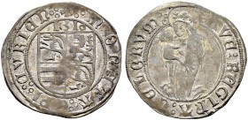 SCHWEIZ. GRAUBÜNDEN. Die Münzen des Bistums Chur. Paul Ziegler von Ziegelberg, 1503-1541. Batzen 1510, Chur. 2.93 g. Tr. 35a (Nachtrag). HMZ 2-380a. S...