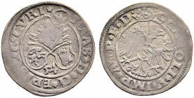 SCHWEIZ. GRAUBÜNDEN. Die Münzen des Bistums Chur. Thomas von Planta, 1548-1565. Groschen 1554, Chur. Seltene Variante. Av. LL 40/Rv. Tr. 55. HMZ 2-385...