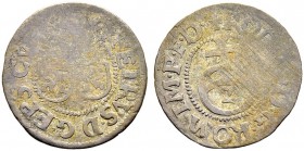 SCHWEIZ. GRAUBÜNDEN. Die Münzen des Bistums Chur. Peter II. Rascher, 1581-1601. Halbbatzen o. J., Chur. Variante mit 2 Wappenschilden unter Bischofshu...