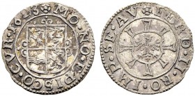 SCHWEIZ. GRAUBÜNDEN. Die Münzen des Bistums Chur. Johann V. Flugi von Aspermont, 1601-1627. Kreuzer 1623, Chur. Vierfeldiges Wappen in verziertem span...